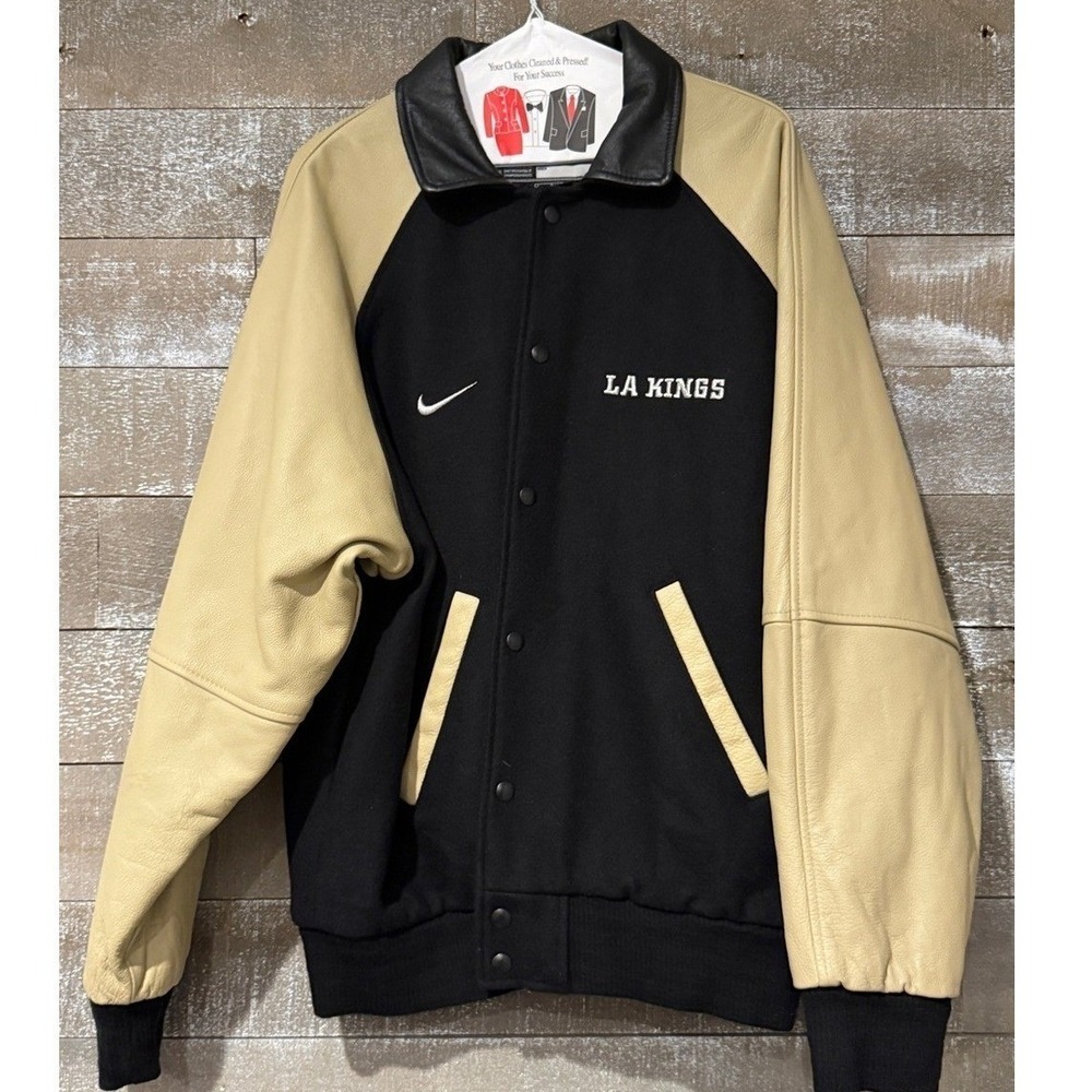 Vintage Nike Team LA Kings Leather Varsity Jacket